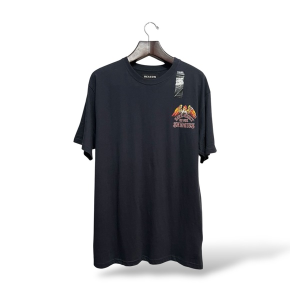 Reason Clothing Black Graphic T-Shirt, Large - Picture 3 of 5